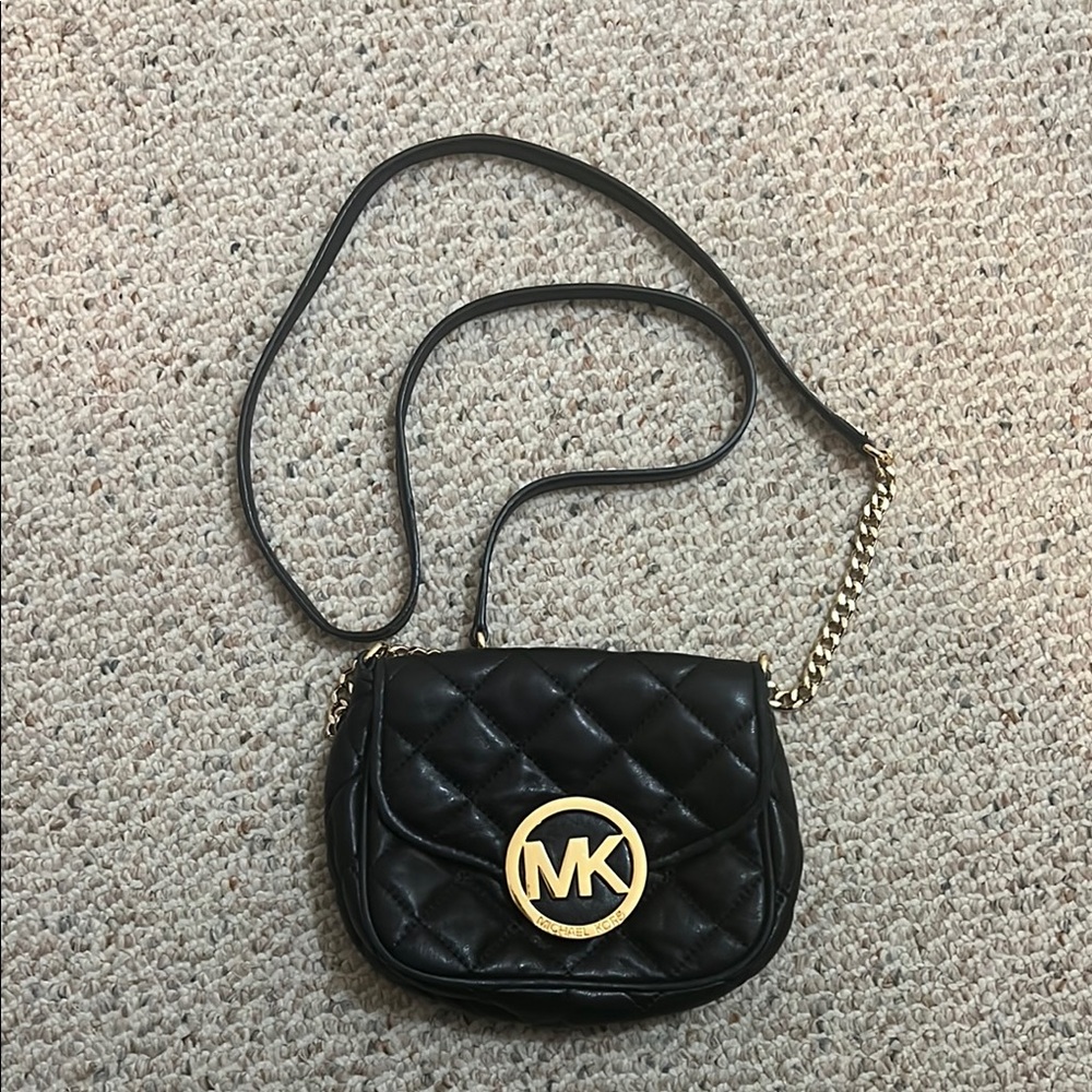 Michael Kors Black Quilted Crossbody Bag